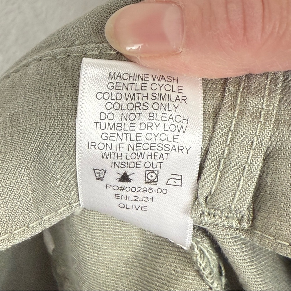 EVEREVE Joelle Wide Leg Pant Size 27 Linen/Lyocell Light Olive - Picture 11 of 16